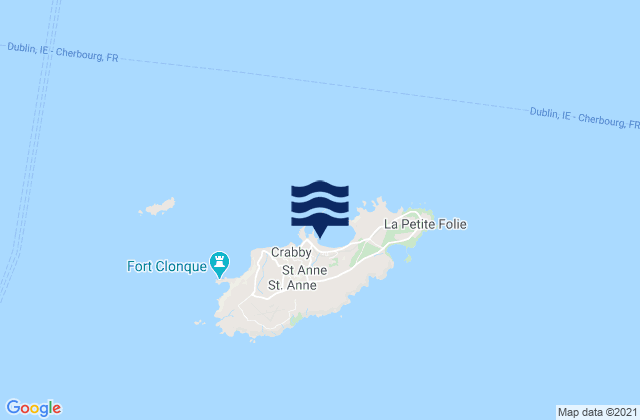 Karte der Gezeiten Braye Alderney Island, France