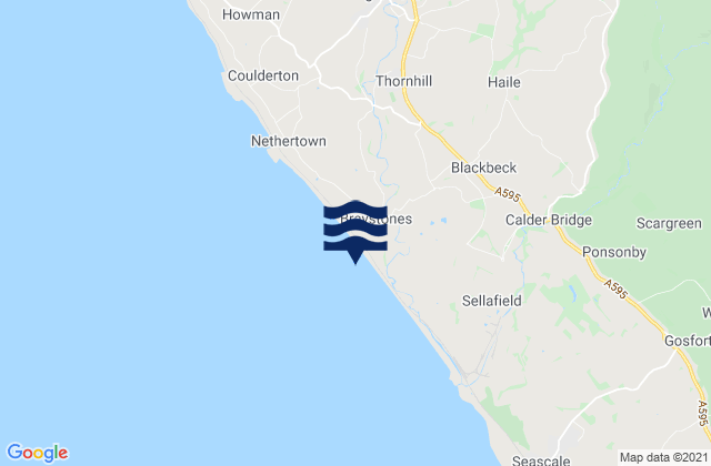 Karte der Gezeiten Braystones Beach, United Kingdom