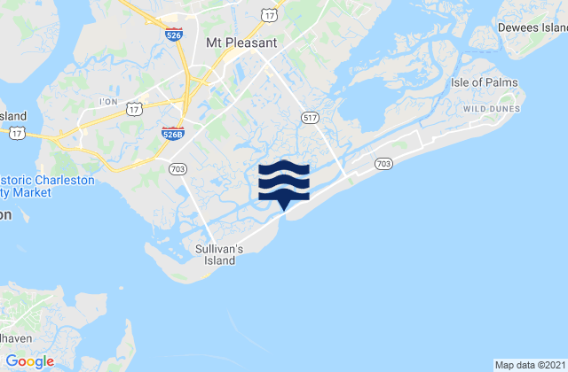 Karte der Gezeiten Breach Inlet (Isle Of Palms), United States