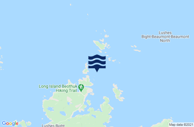 Karte der Gezeiten Bread Box Island, Canada