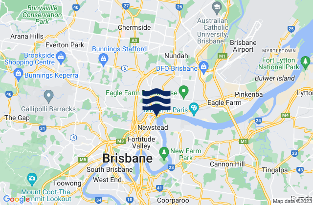 Karte der Gezeiten Breakfast Creek, Australia