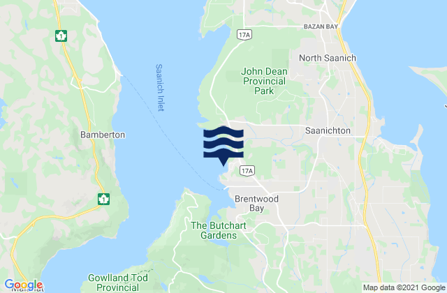 Karte der Gezeiten Brentwood Bay, Canada