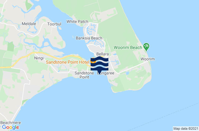 Karte der Gezeiten Bribie Island, Australia
