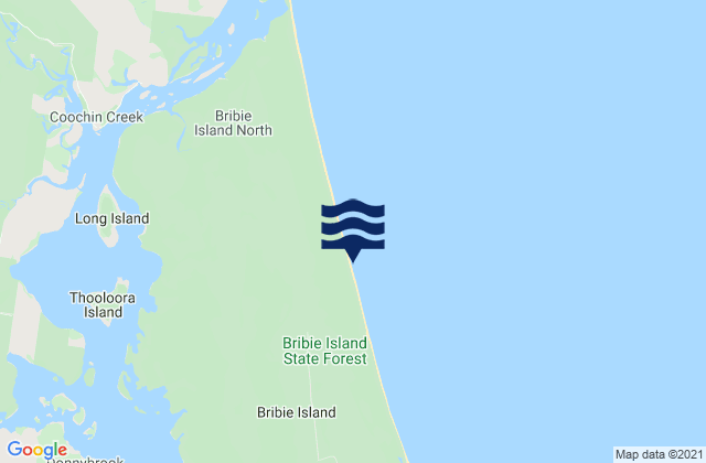 Karte der Gezeiten Bribie Island, Australia