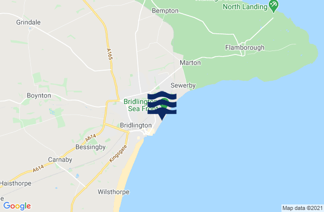 Karte der Gezeiten Bridlington Beach, United Kingdom