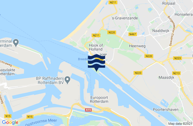 Karte der Gezeiten Brielle, Netherlands