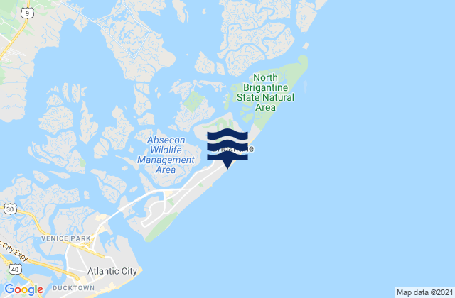 Karte der Gezeiten Brigantine Beach, United States