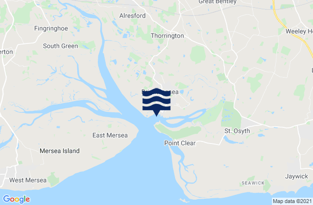 Karte der Gezeiten Brightlingsea Beach, United Kingdom
