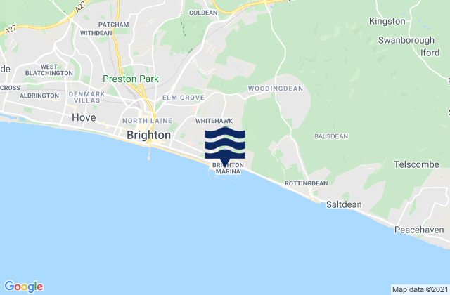 Karte der Gezeiten Brighton Marina, United Kingdom