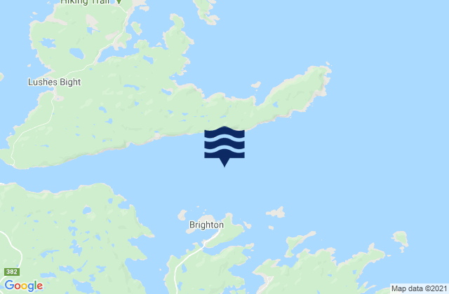 Karte der Gezeiten Brighton Tickle Island, Canada