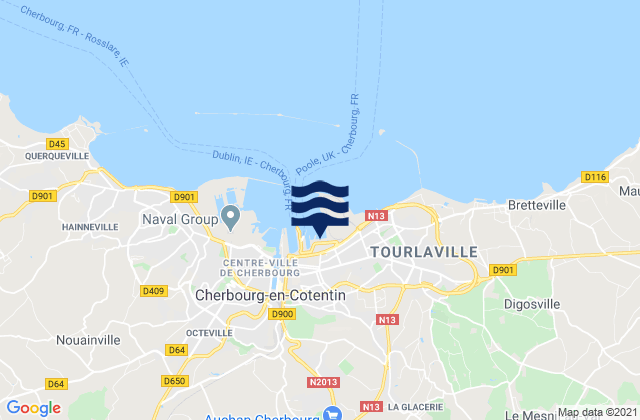 Karte der Gezeiten Brix, France