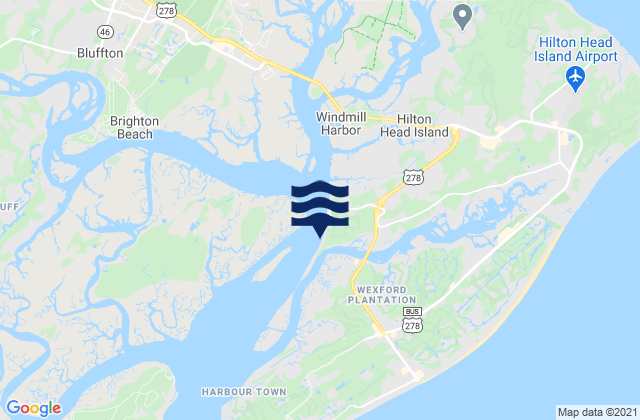 Karte der Gezeiten Broad Creek (Hilton Head Island), United States