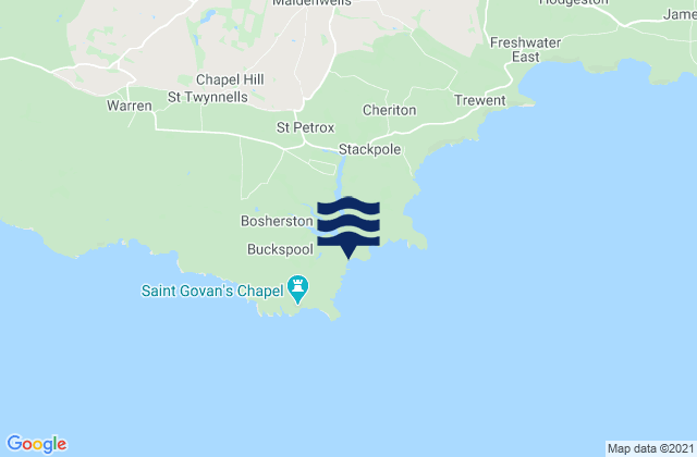 Karte der Gezeiten Broadhaven Beach, United Kingdom