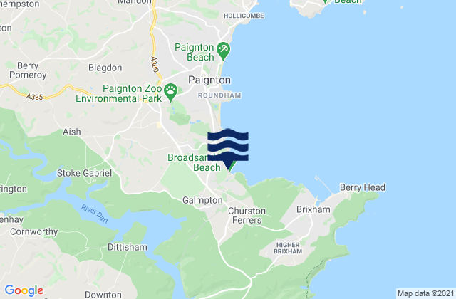 Karte der Gezeiten Broadsands Beach, United Kingdom