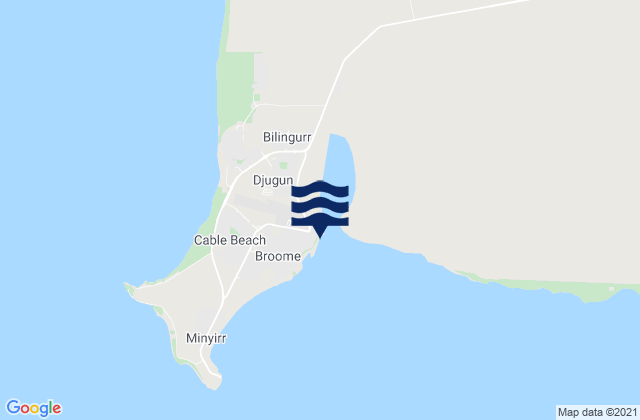 Karte der Gezeiten Broome, Australia