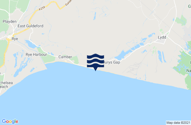 Karte der Gezeiten Broomhill Sands (Jurys Gap) Beach, United Kingdom
