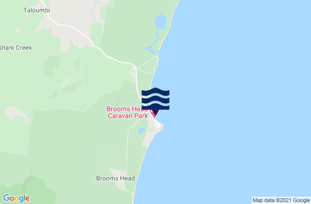 Karte der Gezeiten Brooms Head, Australia