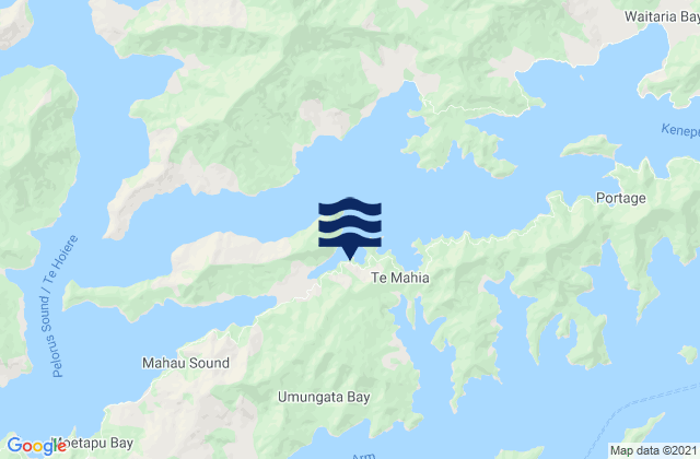 Karte der Gezeiten Broughton Bay, New Zealand