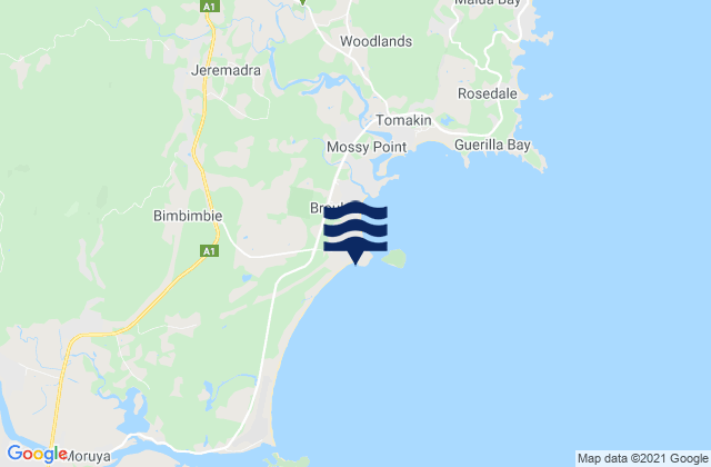 Karte der Gezeiten Broulee, Australia