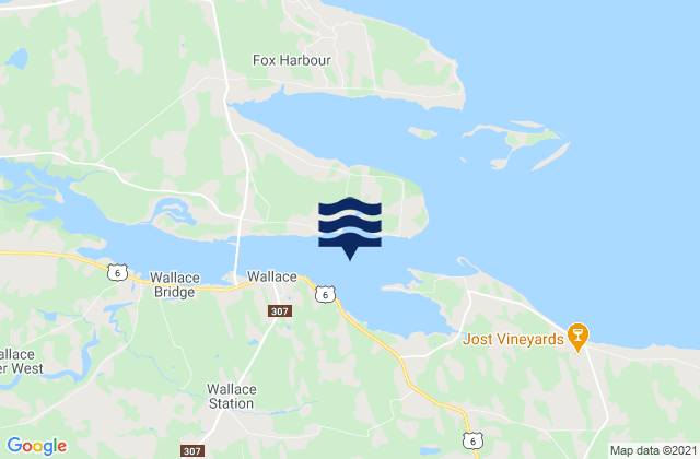 Karte der Gezeiten Brown Bay, Canada