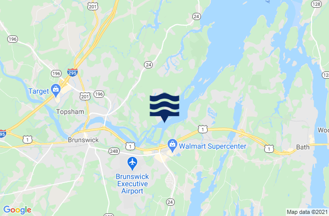 Karte der Gezeiten Brunswick Androscoggin River, United States