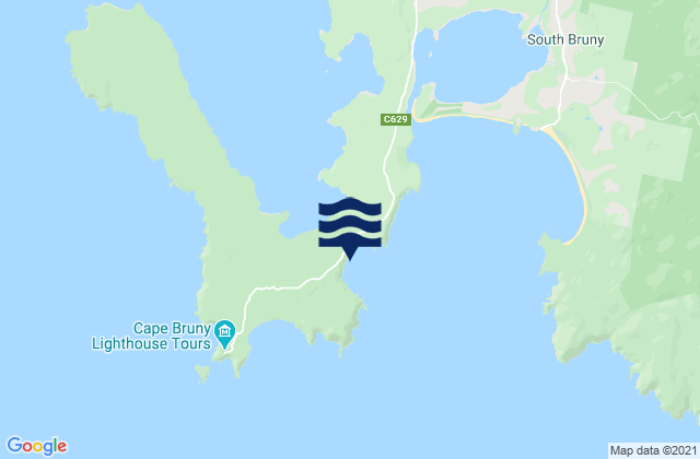Karte der Gezeiten Bruny Island - Mabel Bay, Australia