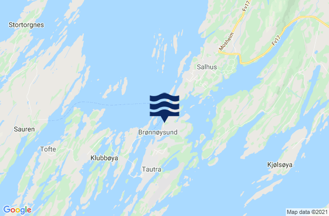 Karte der Gezeiten Brønnøysund, Norway