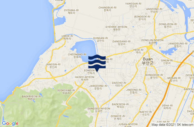 Karte der Gezeiten Buan-gun, South Korea