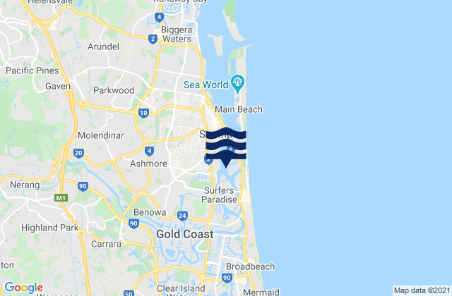 Karte der Gezeiten Budds Beach, Australia
