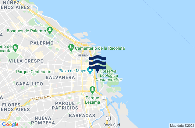 Karte der Gezeiten Buenos Aires, Argentina