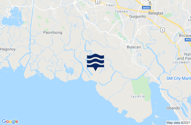 Karte der Gezeiten Bulacan, Philippines