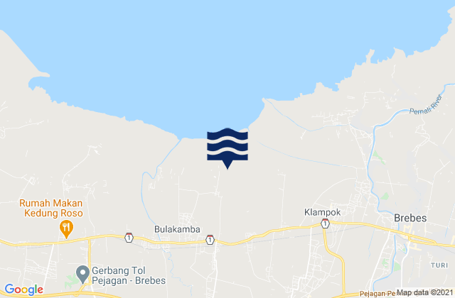Karte der Gezeiten Bulakamba, Indonesia