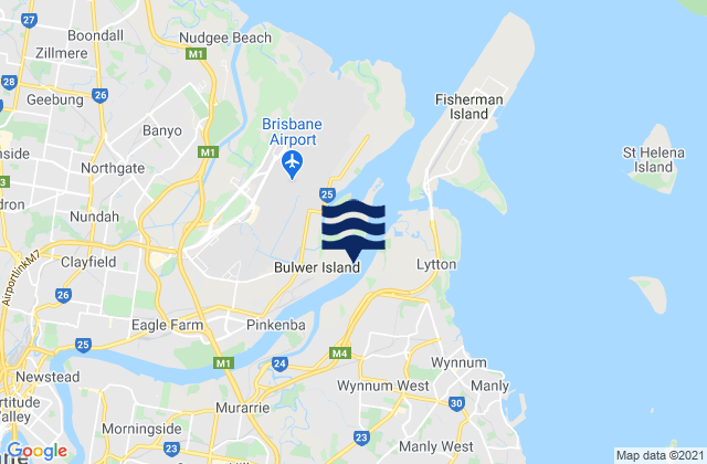 Karte der Gezeiten Bulwer Island, Australia