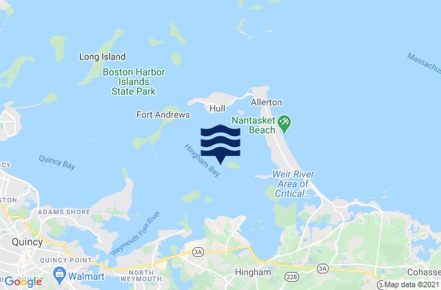 Karte der Gezeiten Bumkin Island 0.1 n.mi. west of, United States