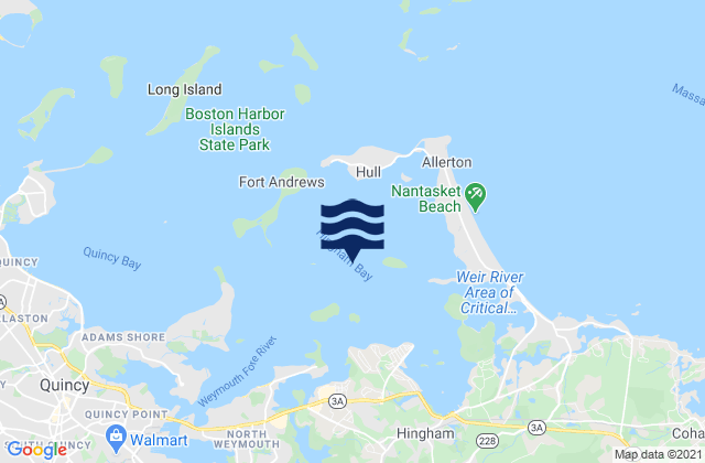 Karte der Gezeiten Bumkin Island 0.4 n.mi. west of, United States