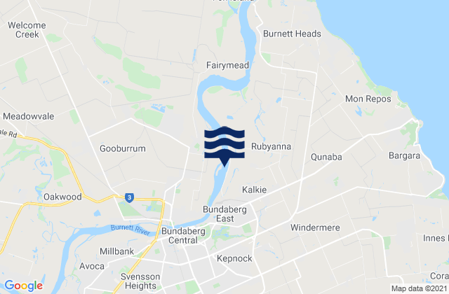 Karte der Gezeiten Bundaberg, Australia