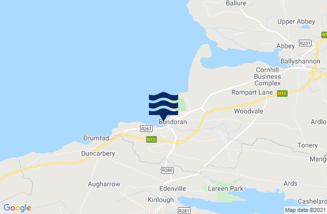 Karte der Gezeiten Bundoran, Ireland