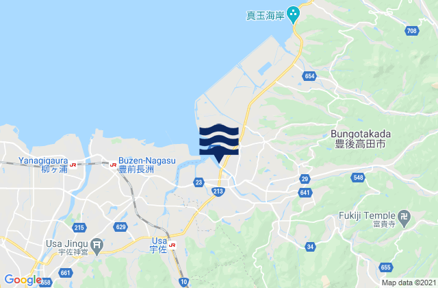 Karte der Gezeiten Bungo-Takada-shi, Japan