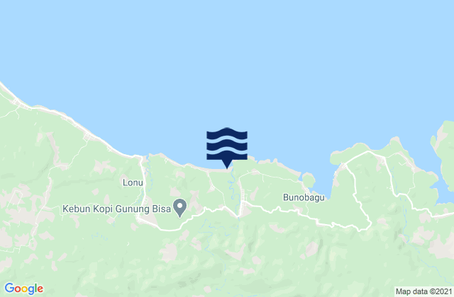 Karte der Gezeiten Bunobogu, Indonesia