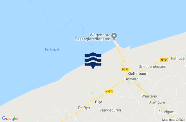 Karte der Gezeiten Burdaard, Netherlands
