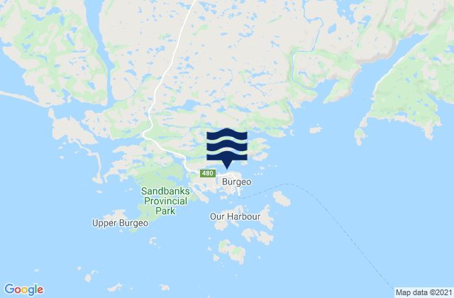 Karte der Gezeiten Burgeo, Canada
