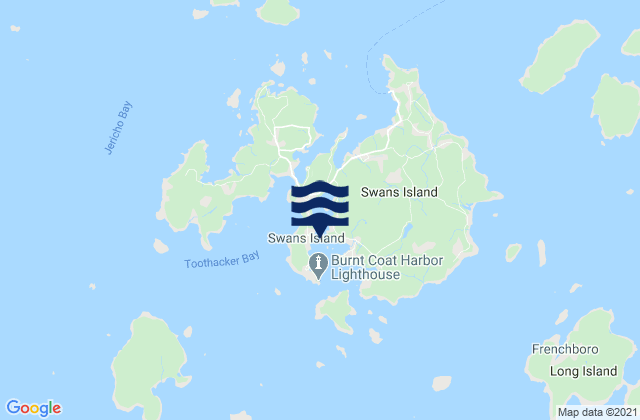 Karte der Gezeiten Burnt Coat Harbor (Swans Island), United States