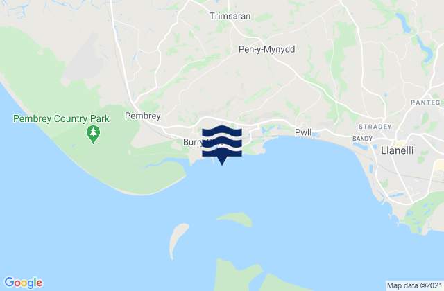 Karte der Gezeiten Burry Port Beach, United Kingdom