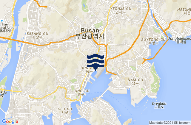 Karte der Gezeiten Busan, South Korea