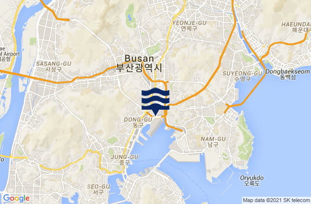Karte der Gezeiten Busanjin-gu, South Korea