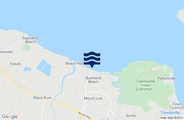 Karte der Gezeiten Bushland Beach, Australia