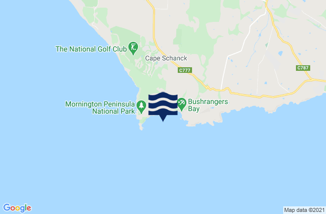 Karte der Gezeiten Bushrangers Bay, Australia