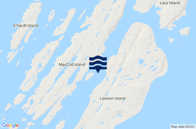 Karte der Gezeiten Button Islands, Canada