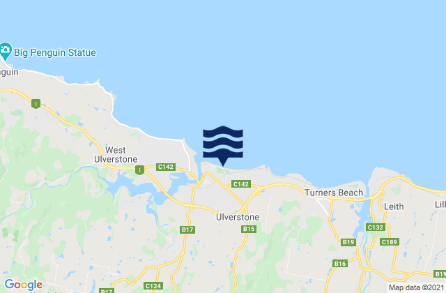 Karte der Gezeiten Buttons Beach, Australia