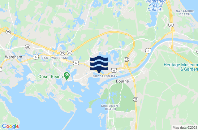 Karte der Gezeiten Buzzards Bay, United States